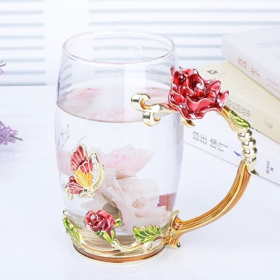 Color Enamel Glass Coffee Mugs Tea Cups And Mugs Heat Resistant Glasses Water Home Office Drinkware Lovers Gift