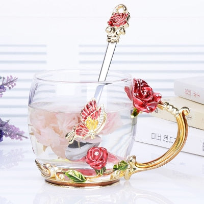 Color Enamel Glass Coffee Mugs Tea Cups And Mugs Heat Resistant Glasses Water Home Office Drinkware Lovers Gift
